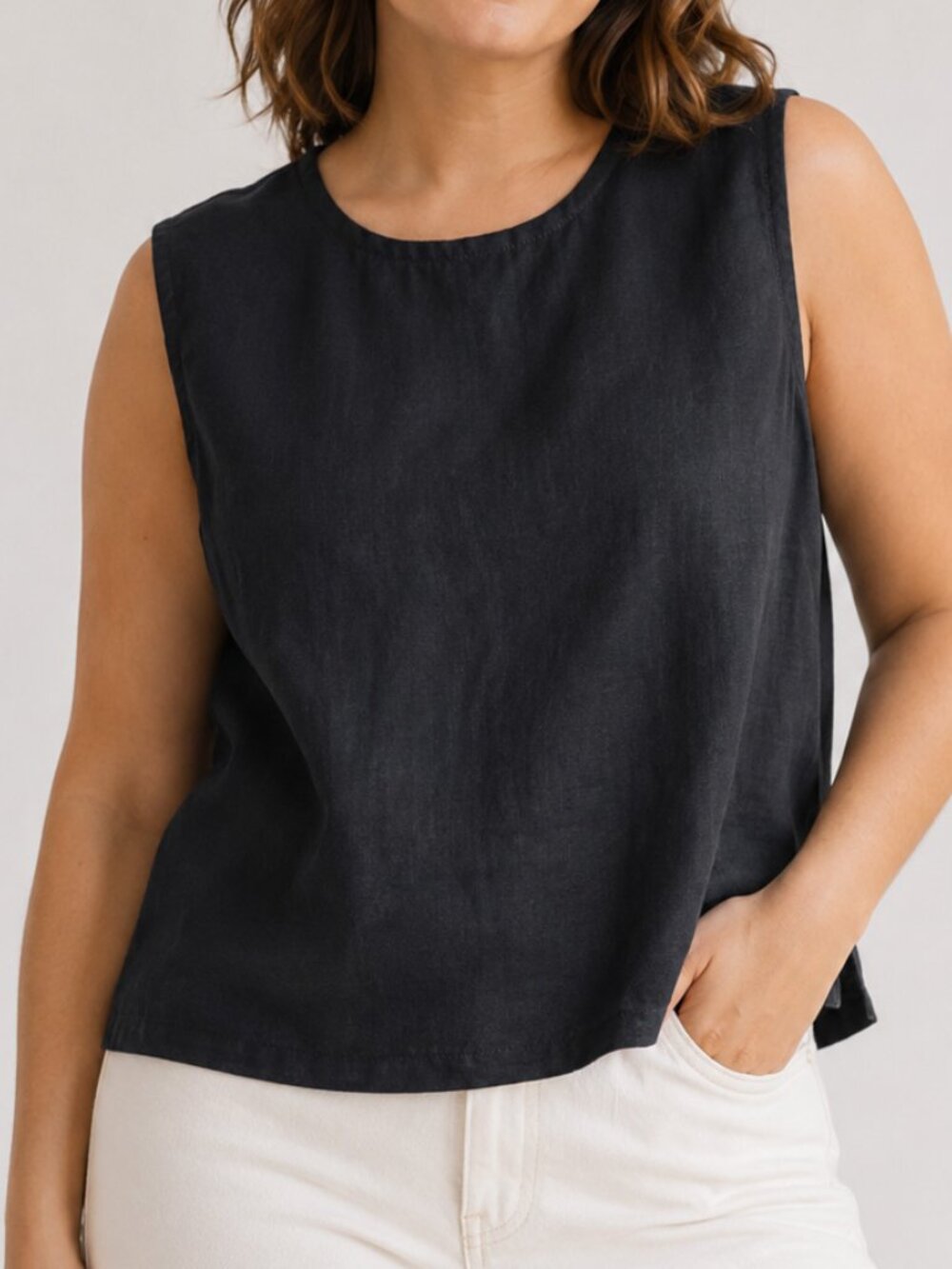 Quince European Linen Tank Top